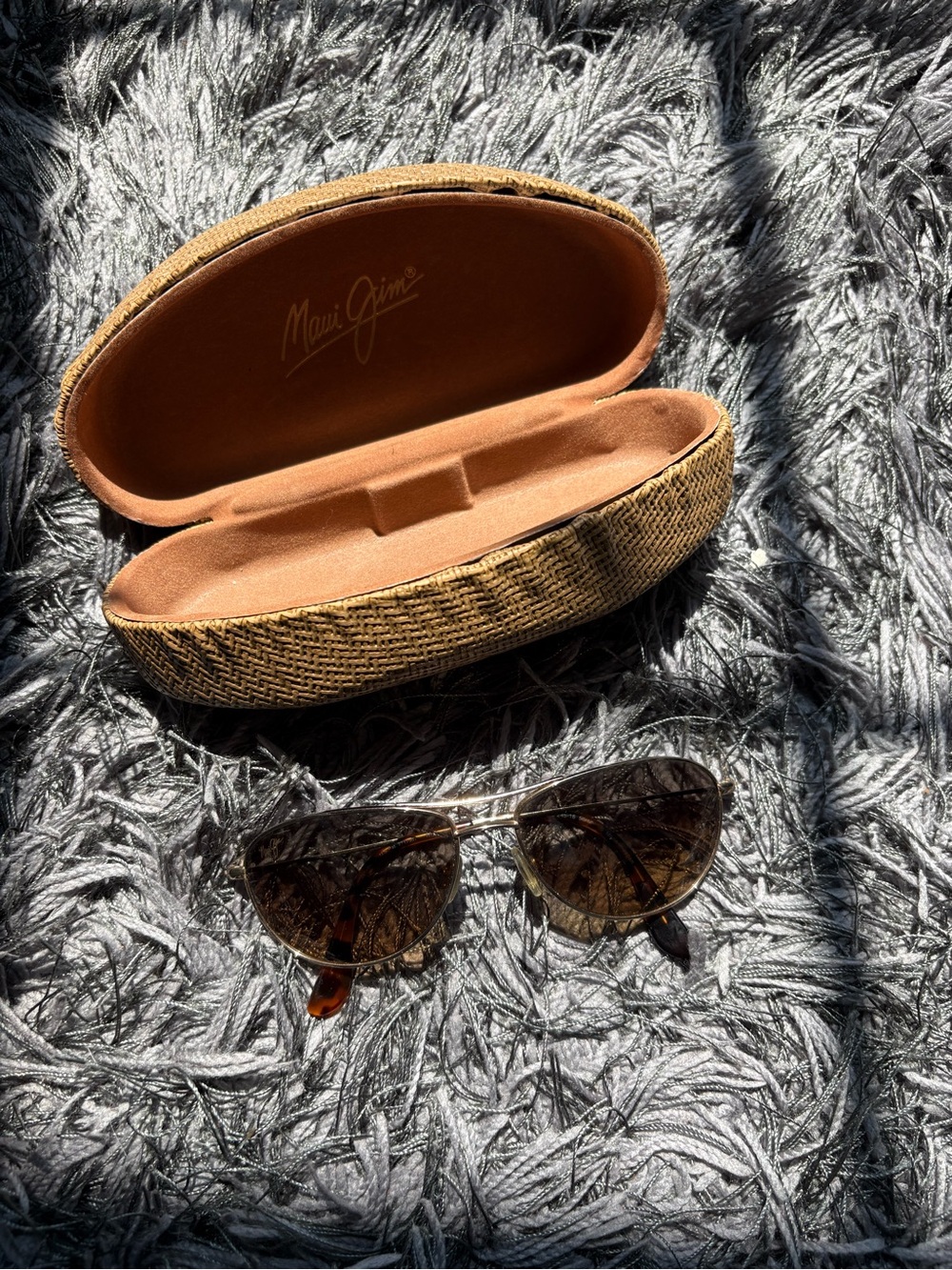 Maui Jim Baby Beach titanium aviator sunglasses